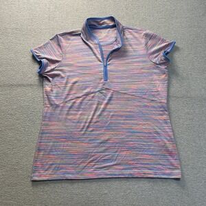 EP New York 1/4 Zip Golf Polo Womens XL Multicolor Space Dye Performance Top